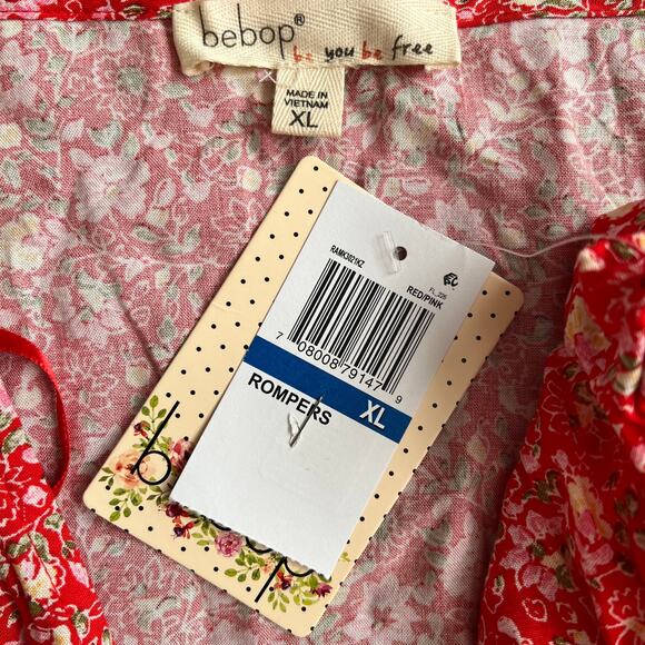 Beepop Floral Print Surplice Romper, XL - Picture 3 of 4